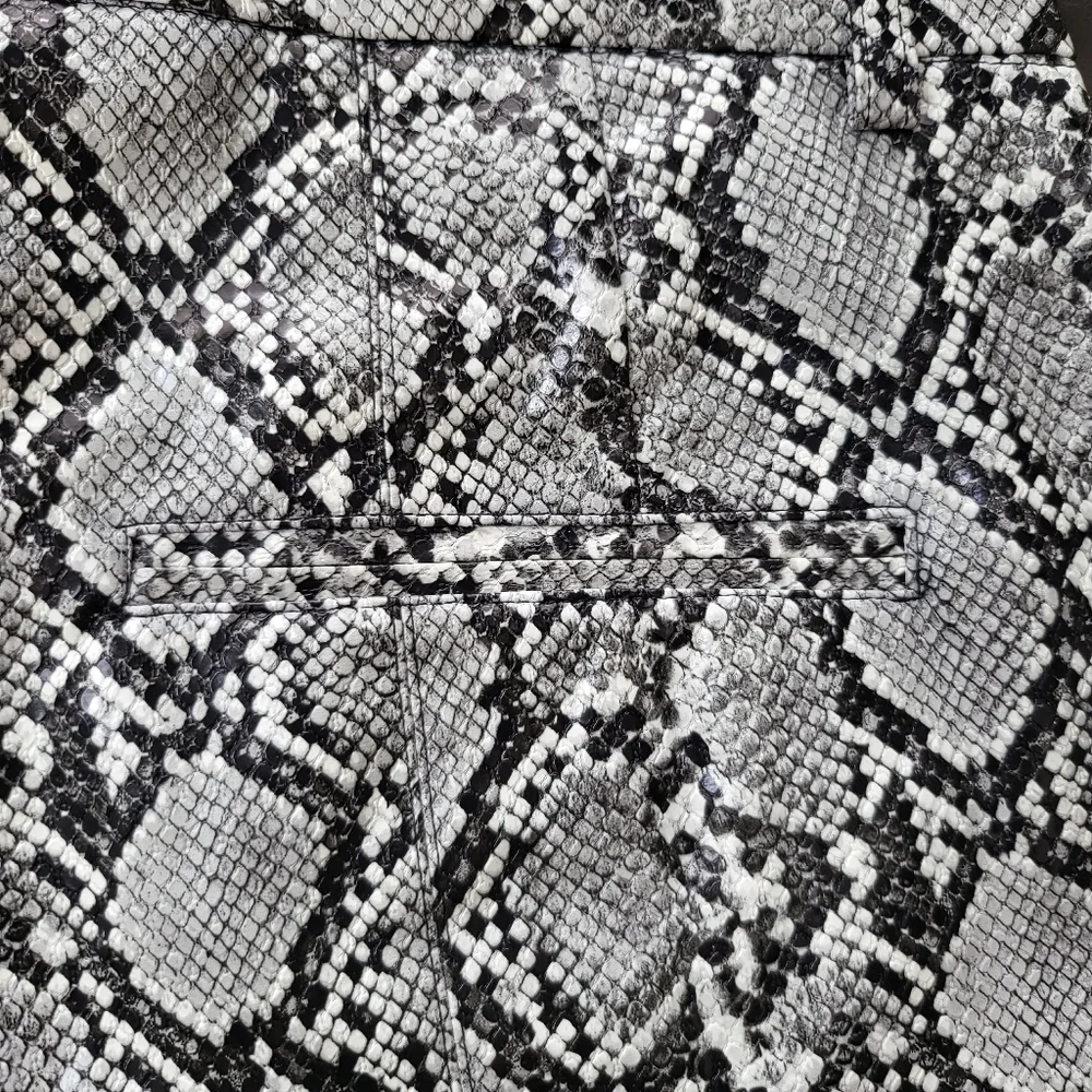 NWT Zara Faux Leather Snake Printed Skinny Front Ankle Slit Pants
